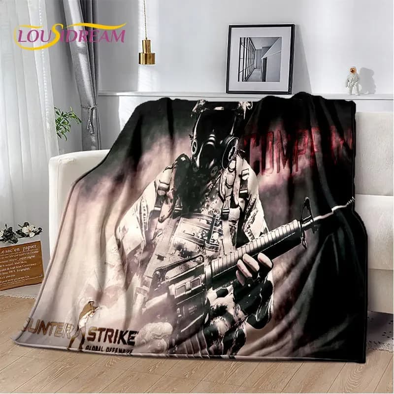 CS GO,Game Gamer,Counter Strike Soft Plush coperta, coperta di flanella coperta per soggiorno camera da letto divano Picnic Cover
