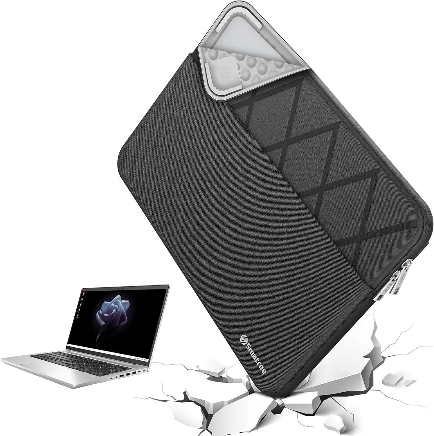Custodia per laptop da 16 pollici per HP Spectre x360 2-in-1, con tasca porta accessori, cerniera YKK, design brevettato Super-Corner