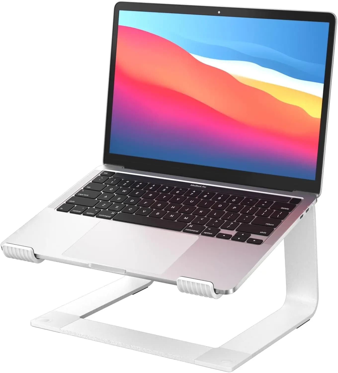 Supporto Portatile per Laptop da Scrivania, Rialzo Ergonomico in Alluminio Compatibile con Notebook da 10-16 Pollici, Argento