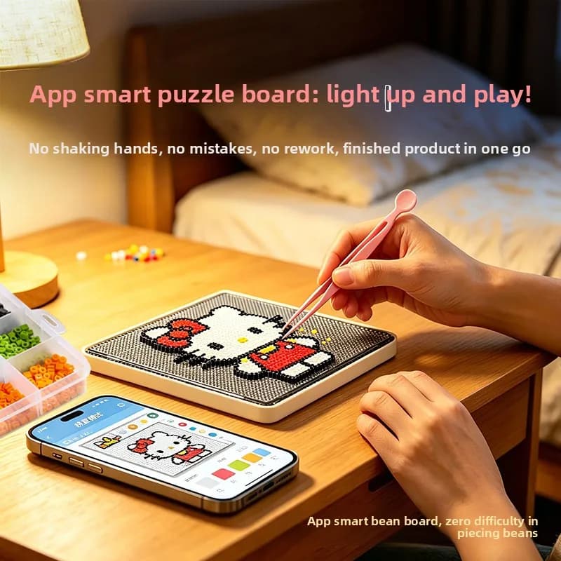 New Smart LED Digital Display DIY Bean Board Animation Programming Bluetooth APP Control Magnetic Tile Pindou Gift Toy
