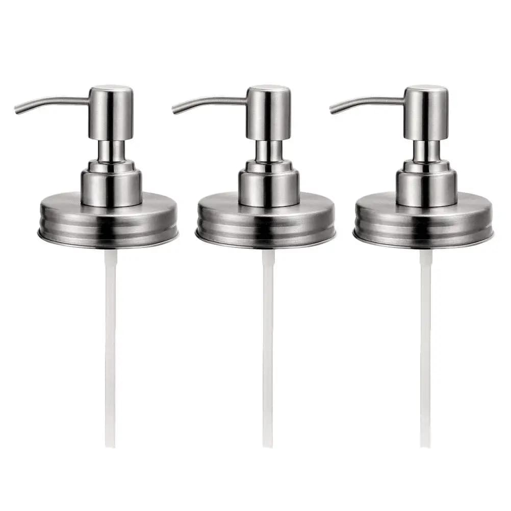 3Pcs Stainless Steel Lotion Bottle Pump Head Replacement Pressing Soap Dispenser Pumps for Viscous Liquids Soap Dispenser Pumps