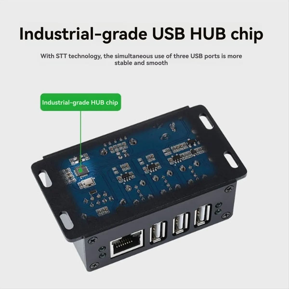 HU√◆ND Industrial Grade Multifunctional USB HUB Extending 3-Port USB Hub+100M Ethernet Port USB-HUB-3U-ETH