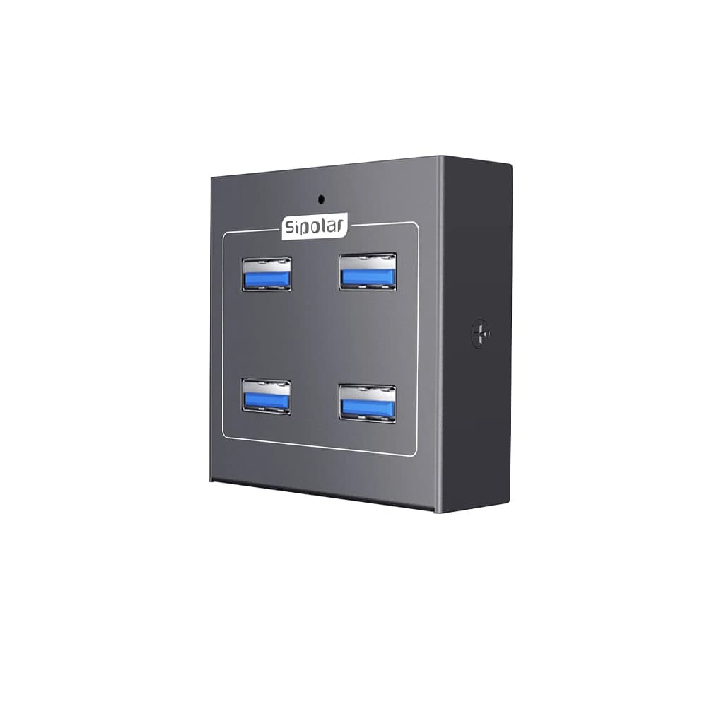 Sipolar A4U32M2 Powered 4 Port USB 3.2 Gen 2 10Gbps Fast Data Hub BC1.2 Charging for Laptop PC Phone External SSD