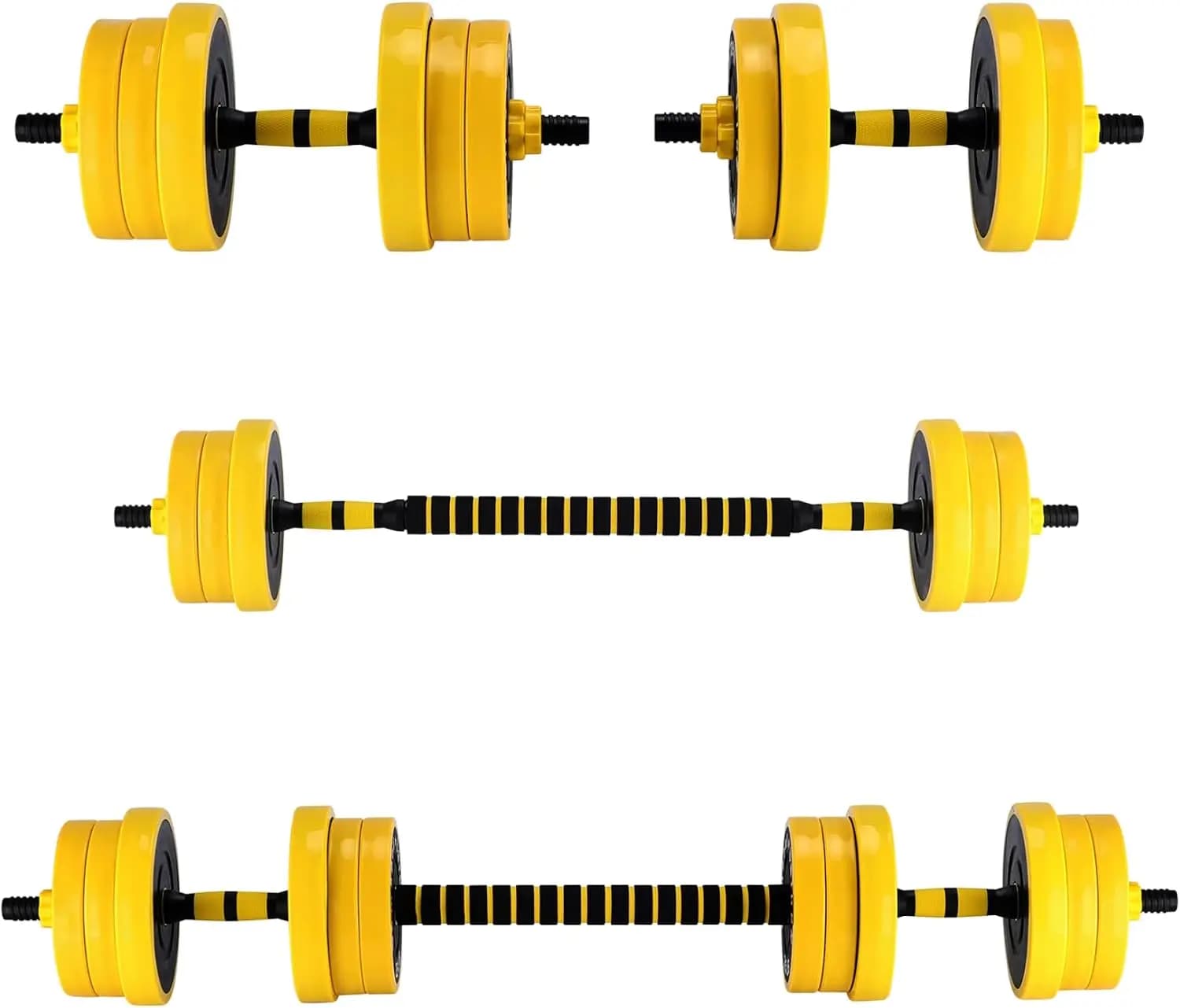 2-In-1 Adjustable Weight Set 33 Lb, Adjustable Weights Used As Dumbbell and Barbell Set