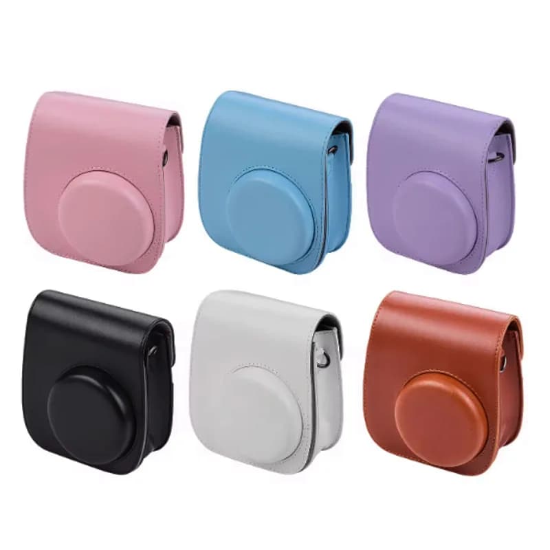 Per Fujifilm Film Borsa per fotocamera per Instax Mini 11 9 8 Custodia per fotocamera Custodia morbida in silicone in pelle PU con tracolla