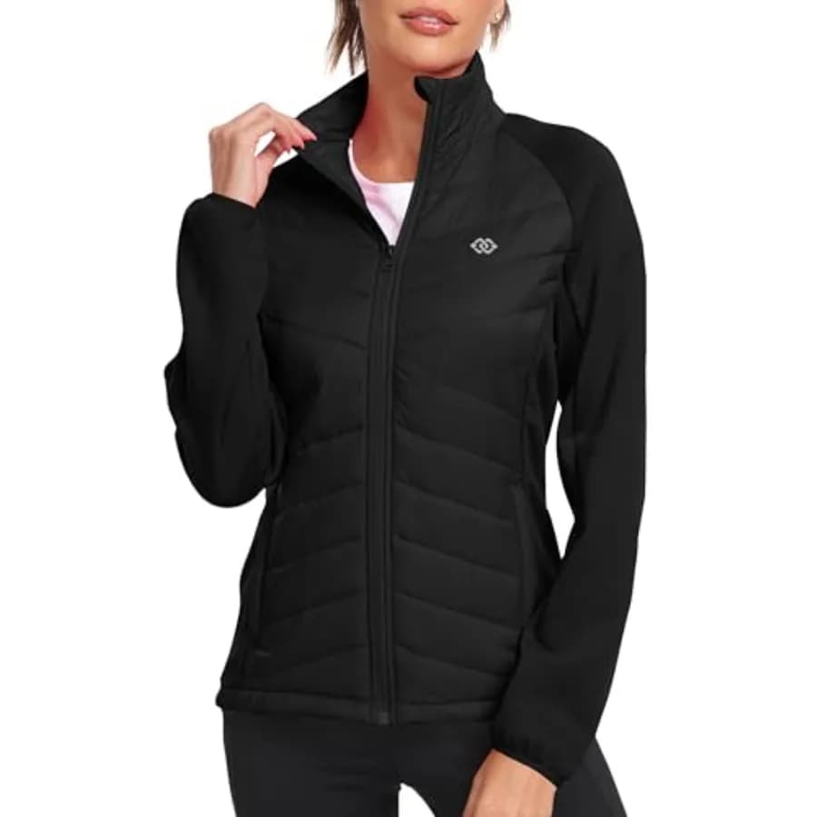 Giacca da Escursionismo Leggera e Isolante per Donna, Foderata in Pile, Softshell Termico Ibrido con Zip Integrale, Cappotto Invernale e Autunnale per Corsa