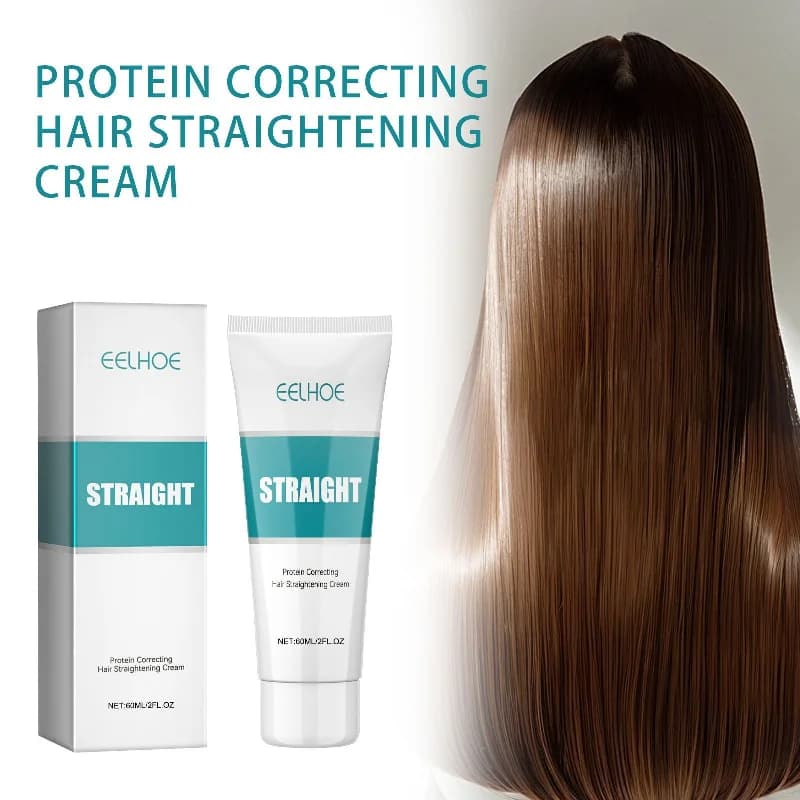Crema lisciante per capelli proteica da 60 ml Formula riparatrice nutriente Nessun trattamento piastra per capelli necessario al calore per capelli lisci