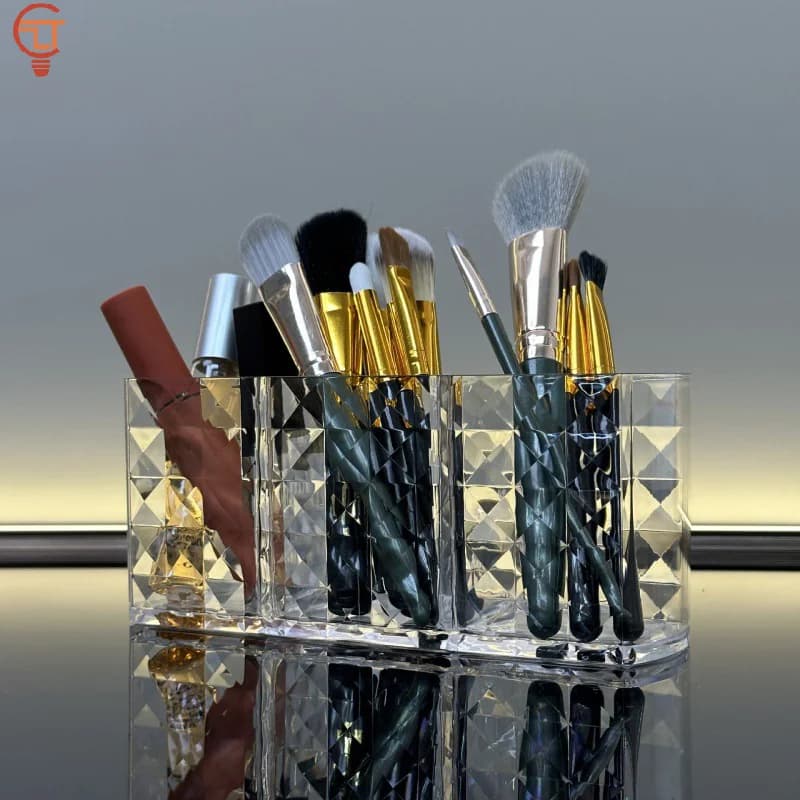1 pz trasparente acrilico pennello per trucco scatola di immagazzinaggio rossetto custodia cosmetica porta pennelli per trucco organizzatore da tavolo per strumento di trucco