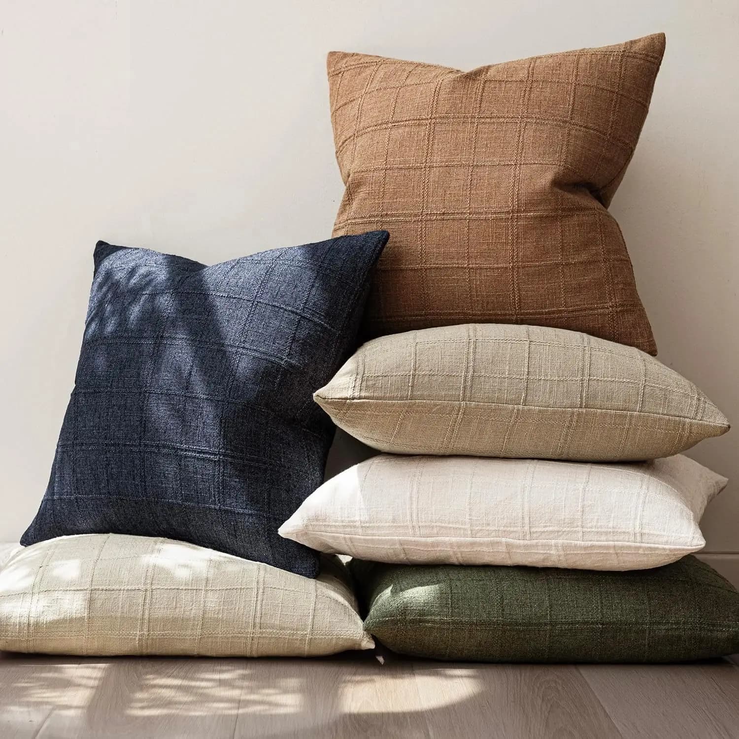 Modern Simple Pillow Cover Chenier Square Plain Color Living Room Sofa Pillow Bedside Cushion Cover