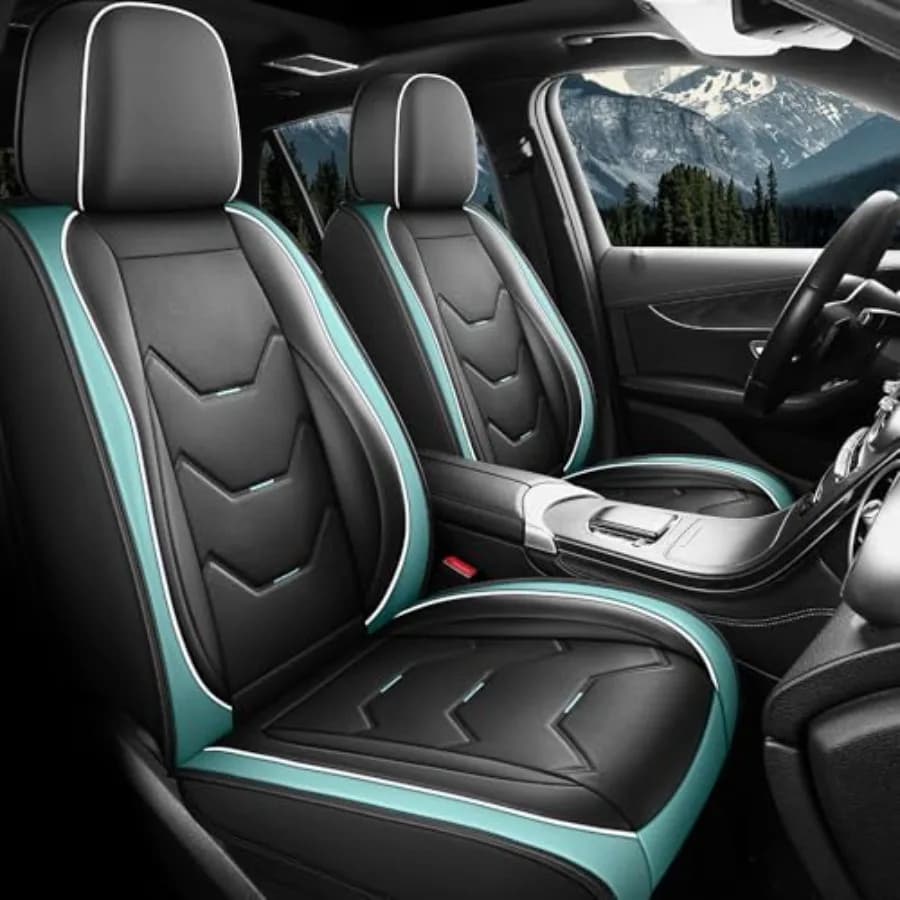 Coprisedili Universali in Pelle per Auto, Set Completo 5 Posti, Protezione Sedili Compatibile con la Maggior Parte dei Veicoli Honda e Chevy