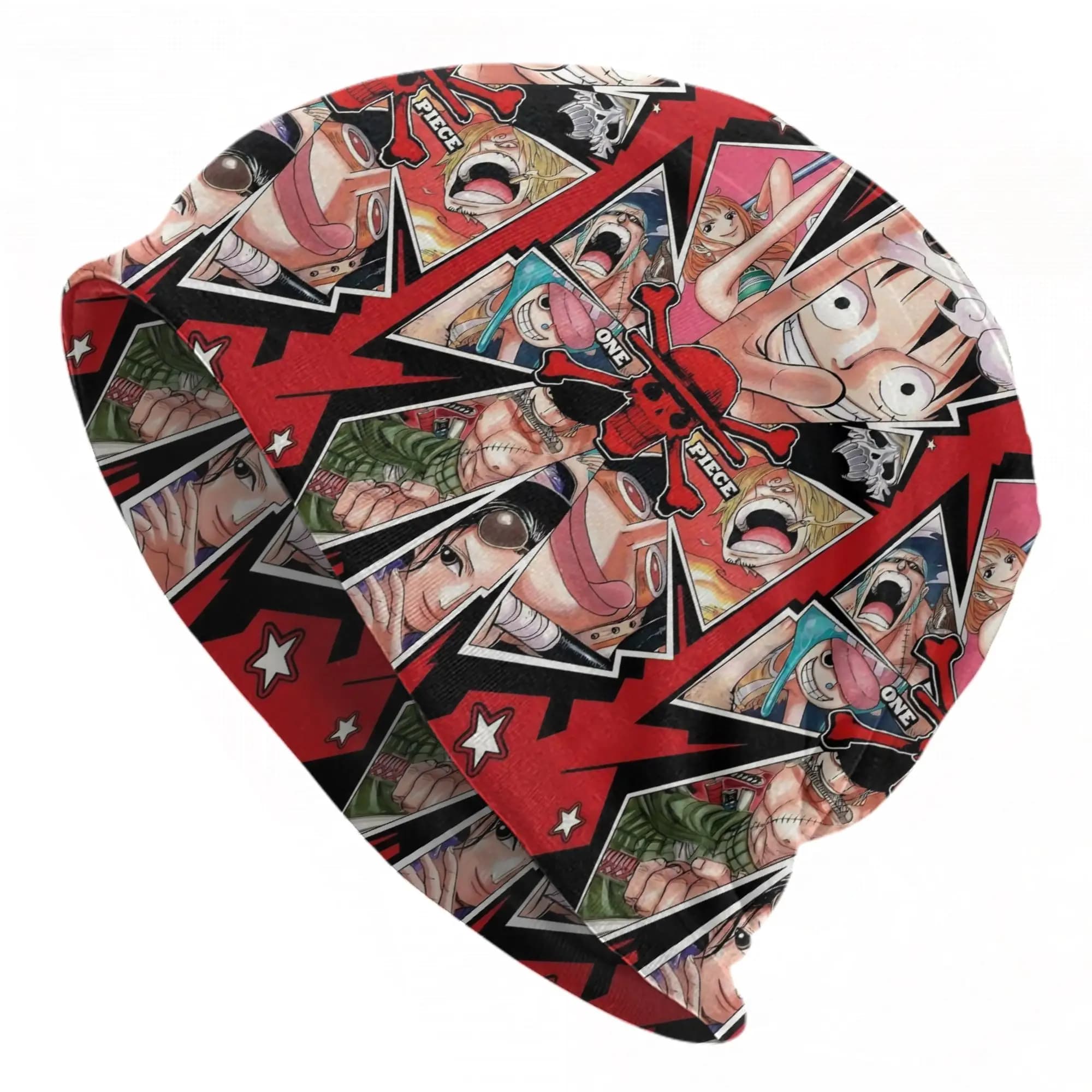 One Piece Skullies Beanies Hat Luffy Anime Hip Hop Unisex Street Cap Cappello termico elastico caldo