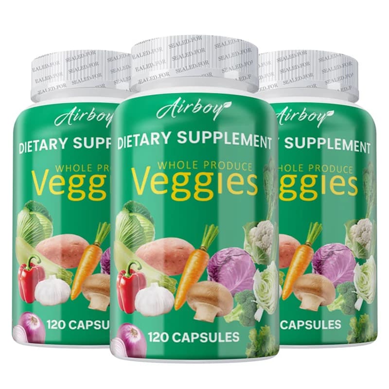 Integratore di verdure riempito con vitamine e minerali Promuove antiossidanti Aumenta la difesa immunitaria