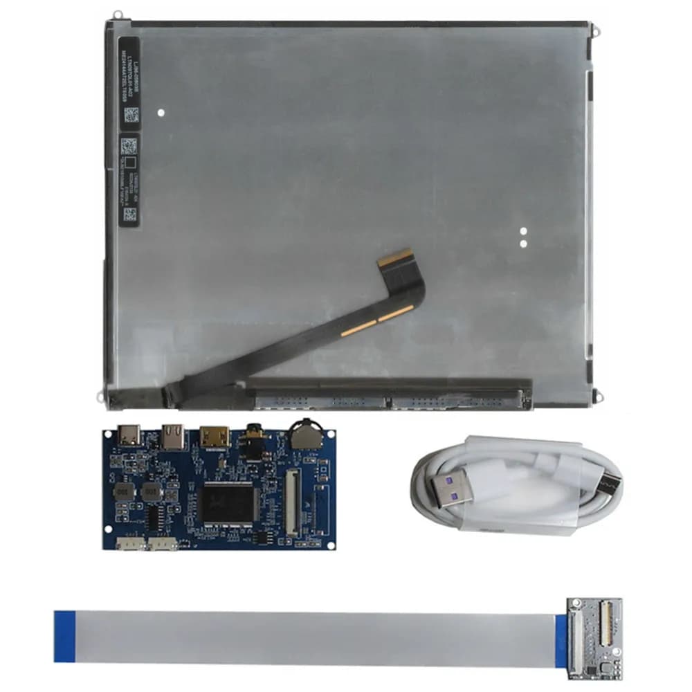 LCD Screen IPS 2048*1536 LP097QX1-SPA1 LTL097QL01 for iPad 3/4 9.7 Inches, DIY Control Board for Raspberry Pi