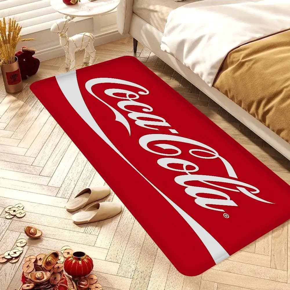 C-Coca C-Cola Hallway Carpet Washable Non-Slip Living Room Sofa Chairs Area Mat Kitchen Doormat Area Rug