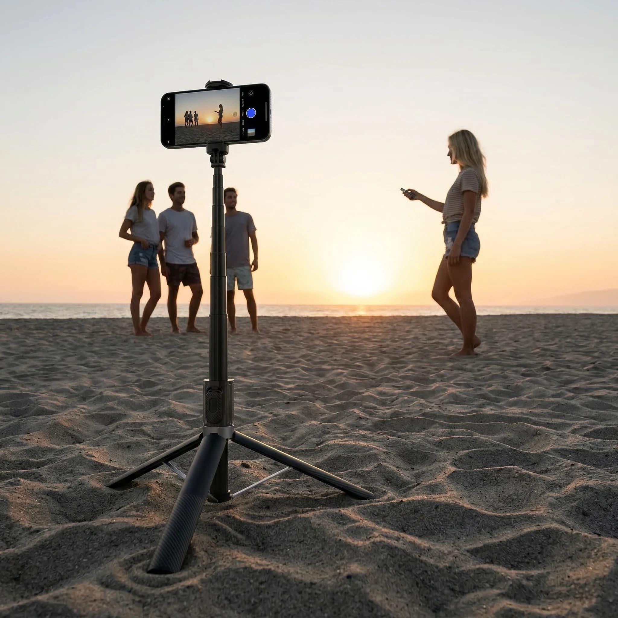 Treppiede e Asta Selfie All-in-One da 63 Pollici con Telecomando Wireless - Supporto Estensibile Ultra Leggero per Selfie e Vlogging