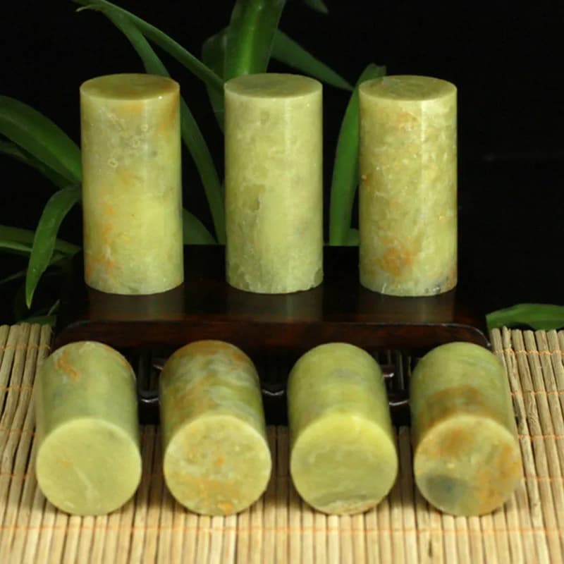 4pcs/set DIY Handcrafts Chinese Seal Carving Blank Stamp Chapter Round Qingtian Stone for Painting Calligraphy Art Supply