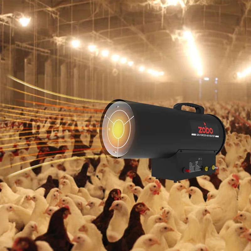Ventilatore di aria calda portatile Riscaldamento Riscaldatore per allevatrice a gas a infrarossi Pistola di calore per allevamento di pollame Riscaldatore a gas propano GPL esterno per serra