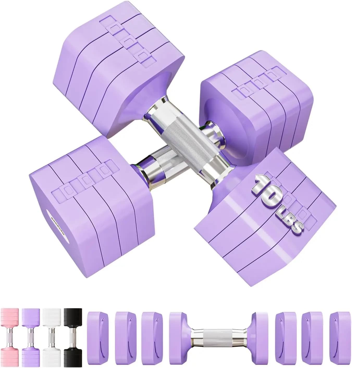 Home Exercise Workout, Iron Adjustable Dumbbells, Gray, Multiple Weight Options