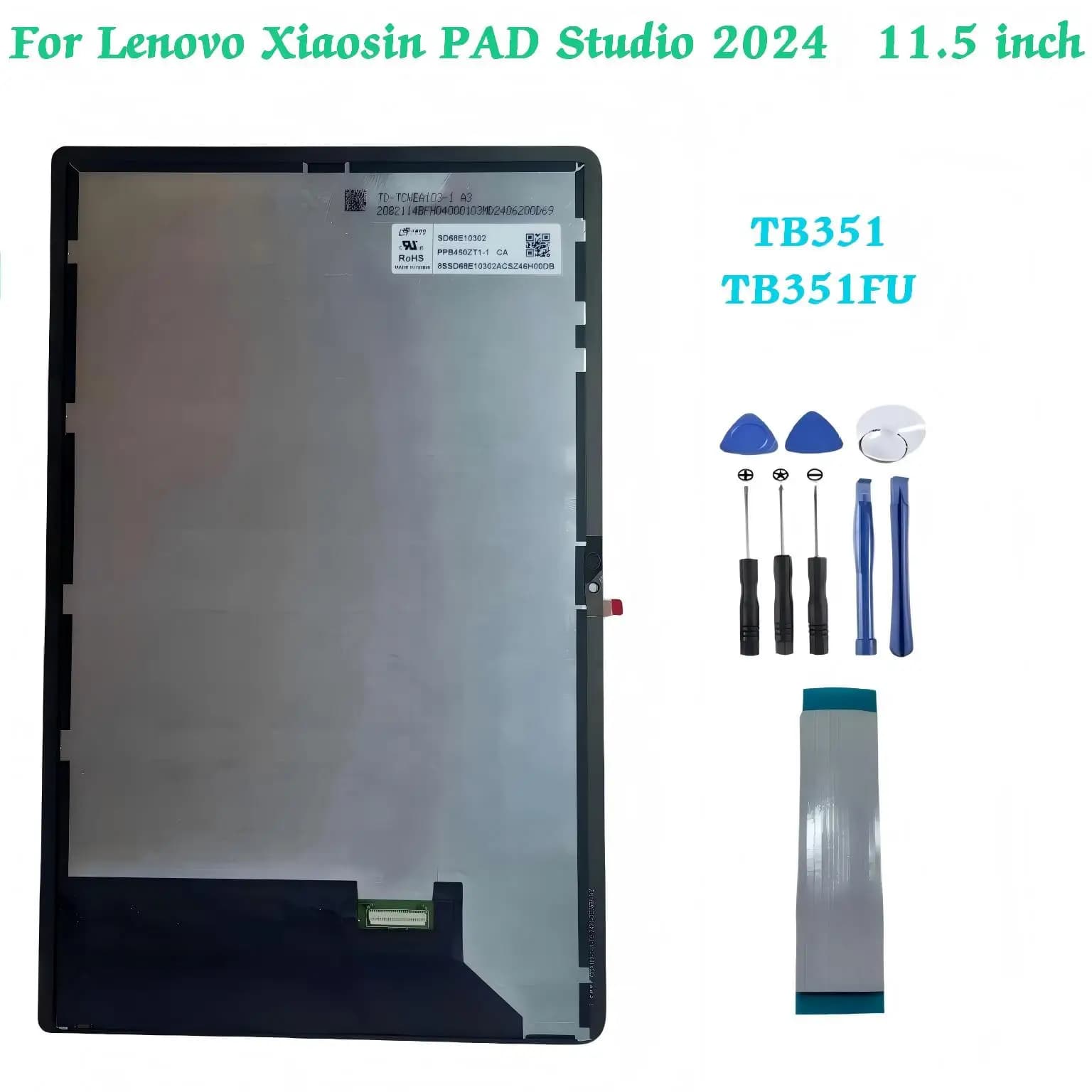 Display LCD AAA TB351FU per Lenovo Xiaoxin Pad Studio 11.5 pollici 2024/ Tab Plus 11.5 2024, ricambio touch screen per tablet.