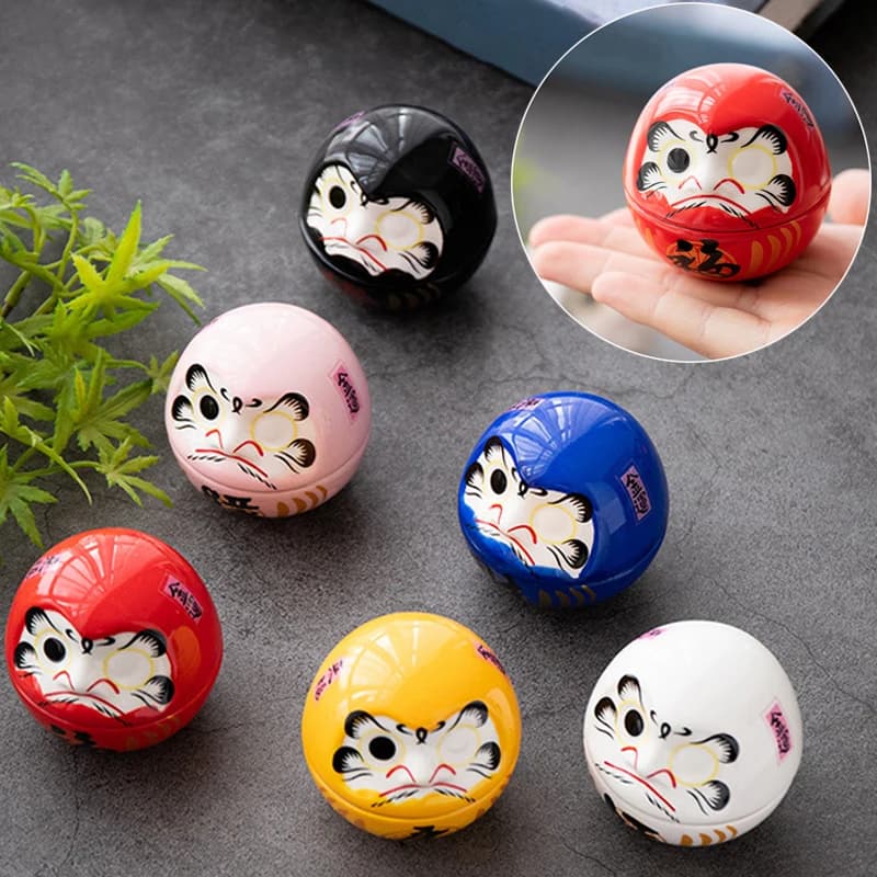 1PCS Ceramic Daruma Statue Daruma Tumbler Crafts Japanese Style Lucky Fortune Ornament Landscape Home Decor Accessories Gifts