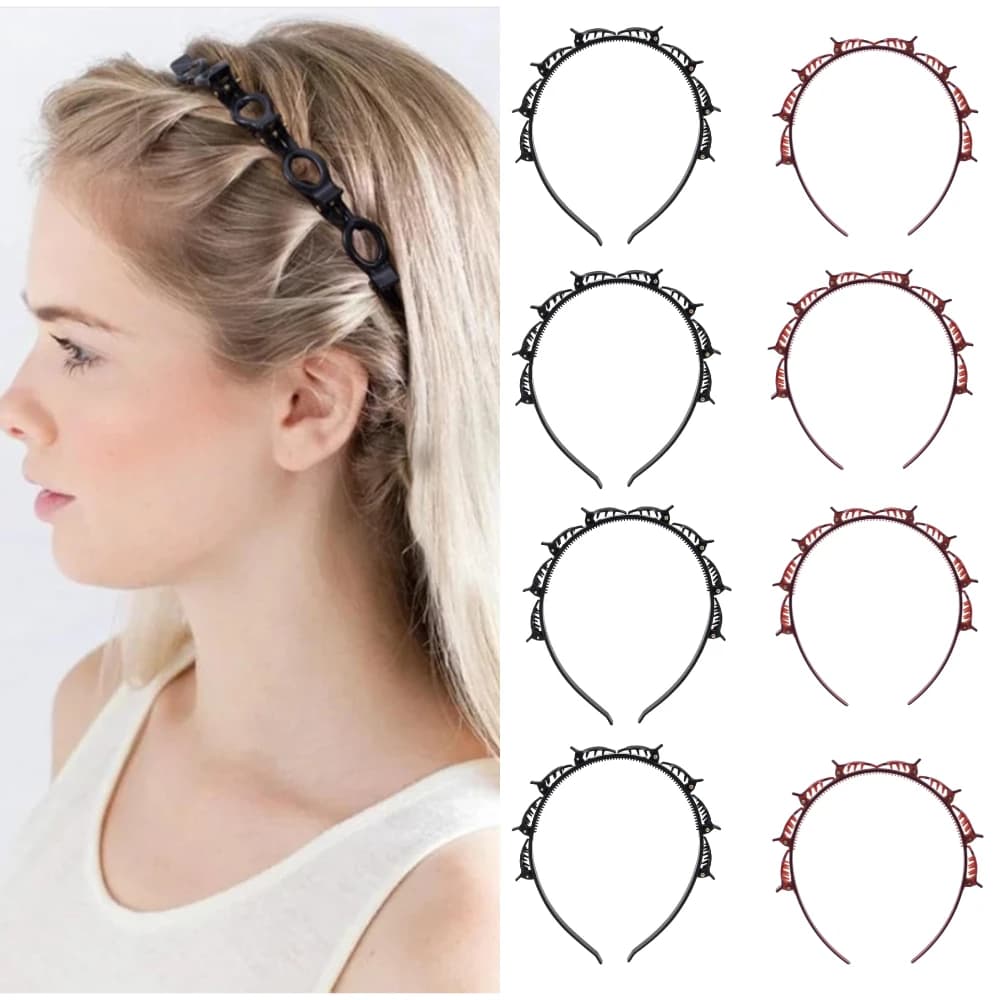 8 fermagli per capelli a farfalla anni '90, fermagli neri e marroni per donna, fascia per capelli intrecciata, clip per frangia, accessori antiscivolo per capelli