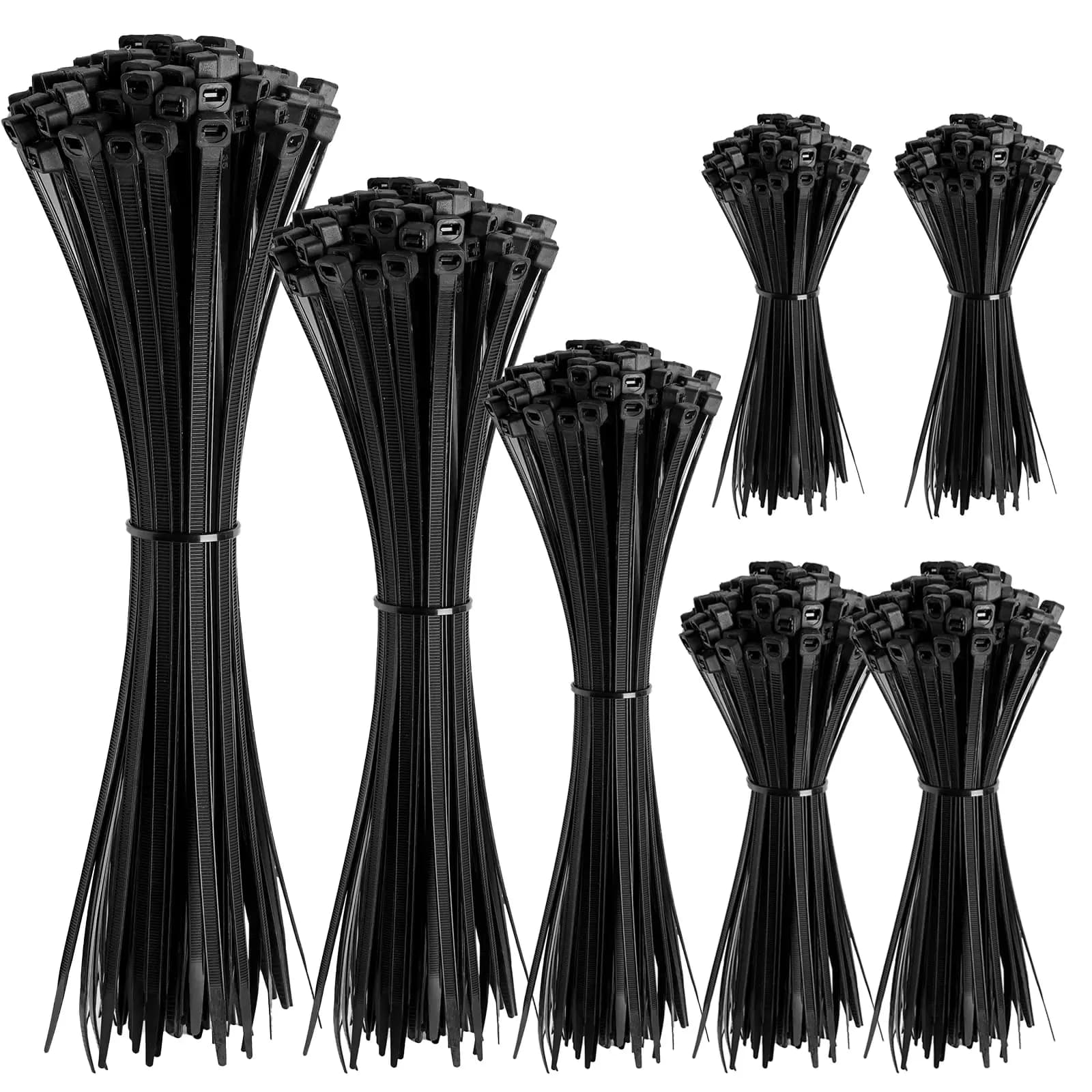 Set di fascette per cavi in Nylon fascette per cavi in plastica autobloccanti dimensioni assortite 12 + 10 + 8 + 6 + 4 pollici tensione di fissaggio per giardino dell'home Office