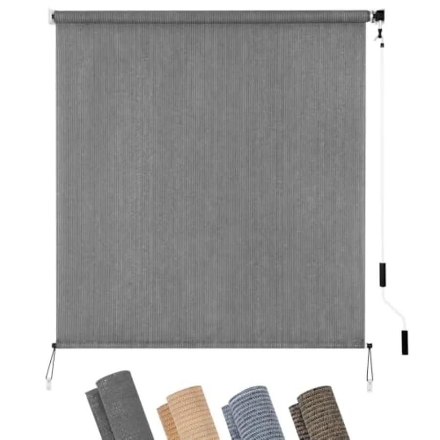 Wireless Exterior Roller Tent for Patio, Solar Protection and Privacy, 90% UV Protection, External Roller Blind for Portico and Pergola