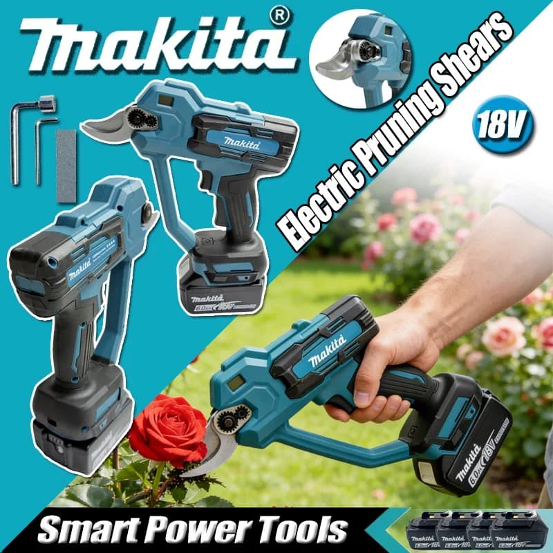 Forbici Elettriche a Batteria Makita 18V Brushless 2026, Cesoie per Potatura Senza Fili da 35mm, Troncarami ad Alta Potenza, Utensili Elettrici