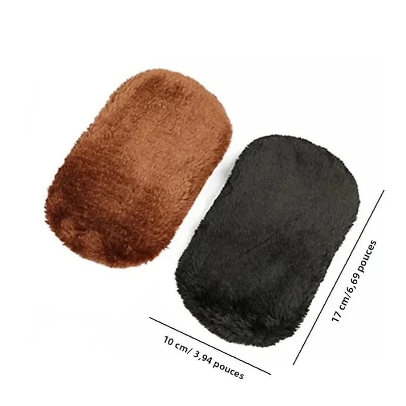 Guanto Morbido in Peluche per Lucidatura Scarpe 1PC, Panno per Pulizia e Lucidatura Scarpe in Pelle, Strumento Portatile