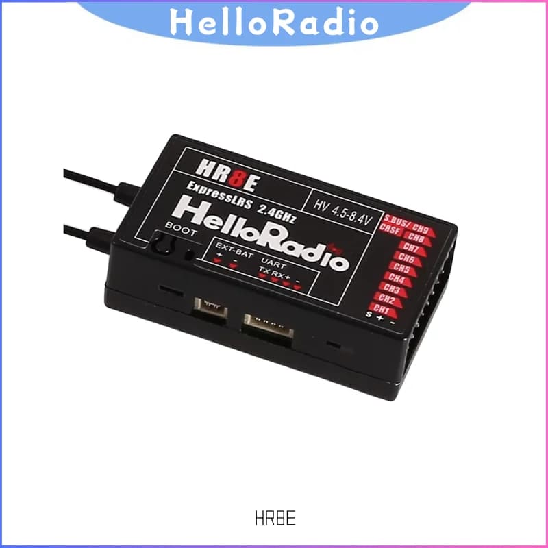 HelloRadio HR8E ELRS Ricevitore PWM da 2,4 GHz 9CH per aereo RC Sistema di controllo a lungo raggio per drone FPV ad ala fissa