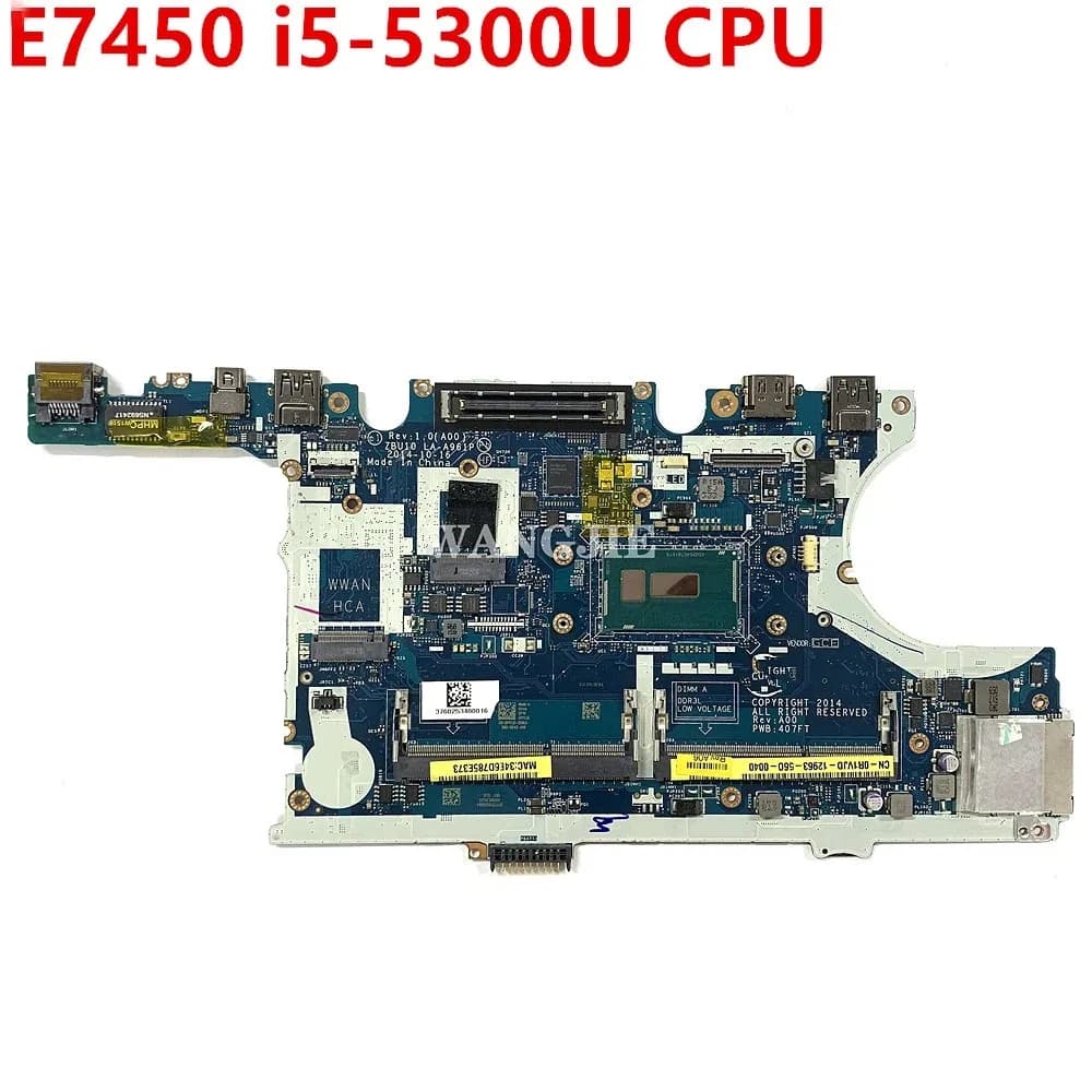 ZBU10 LA-A961P Per Dell Latitude E7450 7450 Scheda Madre Del Computer Portatile R1VJD 0R1VJD CN-0R1VJD 0TFVF9 0Y15C1 0420PP 100% di Lavoro