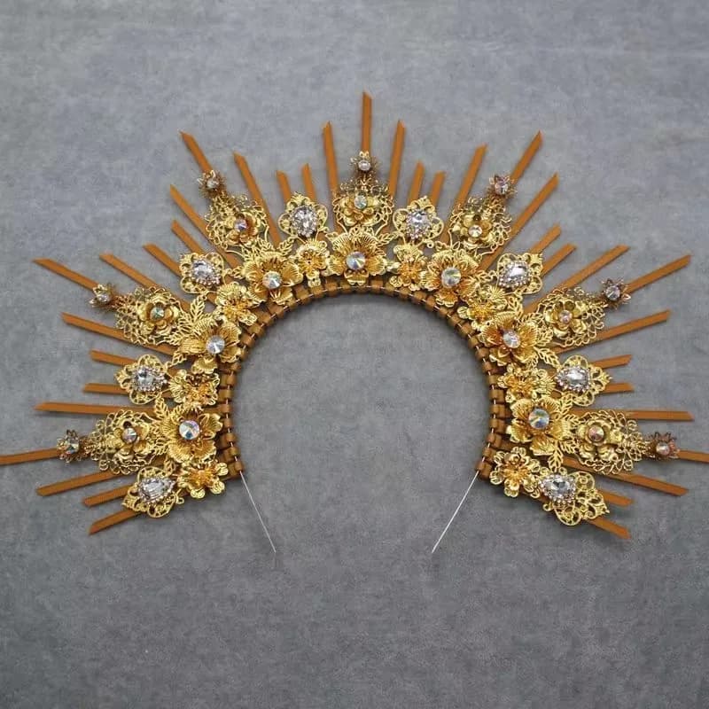 Corona gotica Fascia per capelli Dea Halo Costume di Halloween Copricapo Festa Cosplay Copricapo Accessori per gioielli