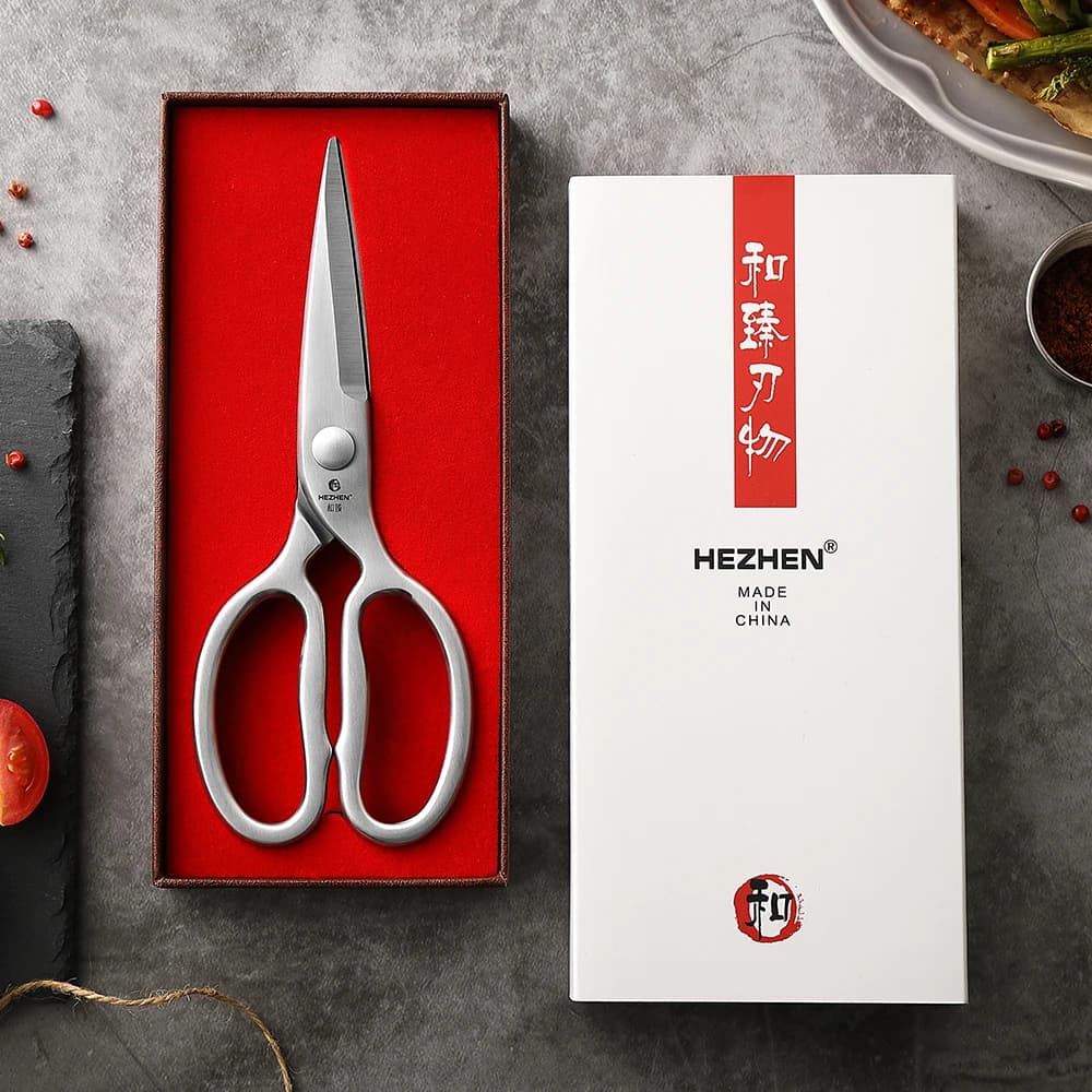 HEZHEN 3Cr13 Forbici da cucina multifunzionali in acciaio forgiato Forbici per noci Accessori da cucina affilati Forbici per la casa