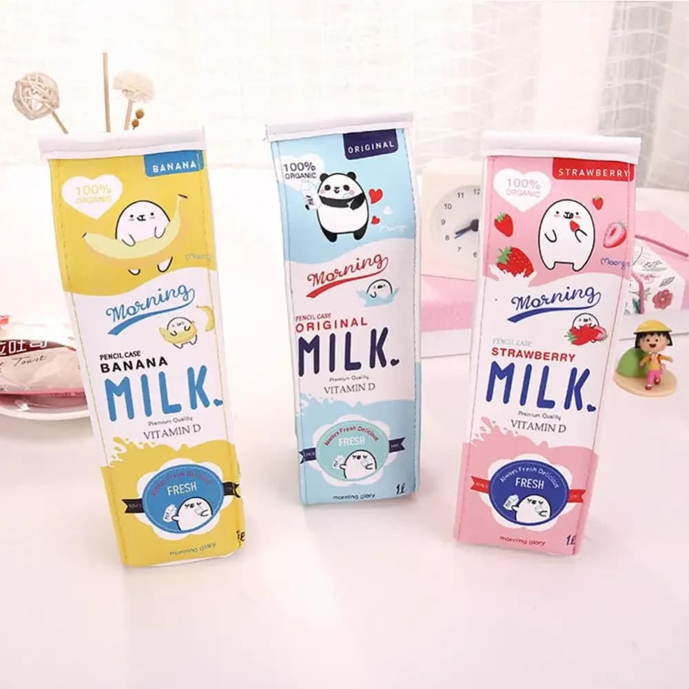Astuccio per matite per la scuola creativa Simpatici animali Frutta Scatola per il latte Astuccio per penne Cancelleria Kawaii Materiale scolastico per ufficio Coreano