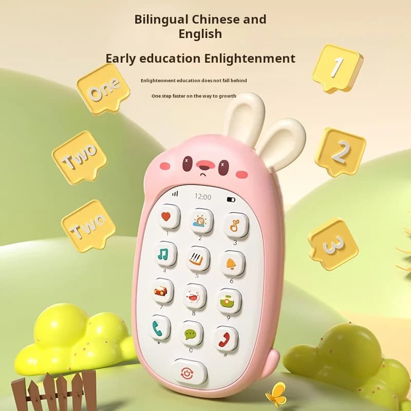 Bambini Massaggiagengive Simulazione Telefono cellulare Musica per bambini Telefono Giocattolo Educazione precoce Macchina per storie educative per regali