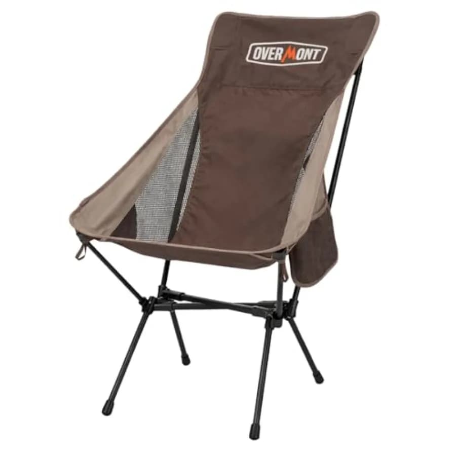 Sedia da Campeggio Portatile con Schienale Alto - Supporto 440 libbre, Sedia Pieghevole Leggera e Compatta per Adulti - Ideale per il Backpacking