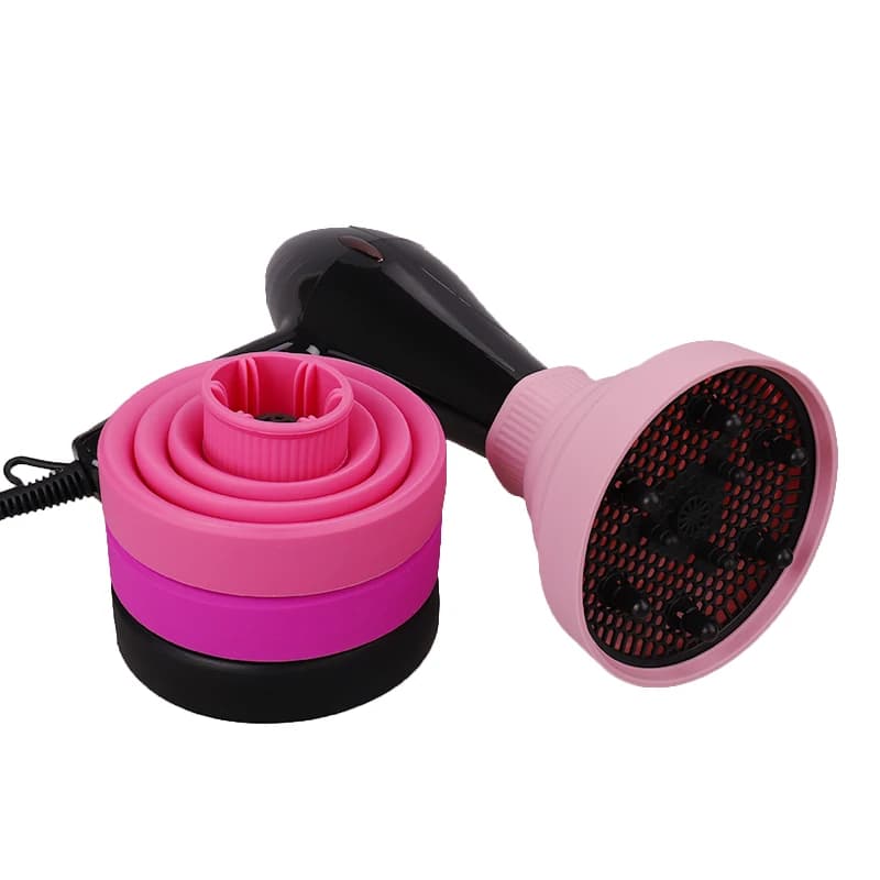 Diffusore portatile per capelli ricci in Silicone accessori per capelli ricci fascicolabili diffusore universale pieghevole con ugello per asciugatrice