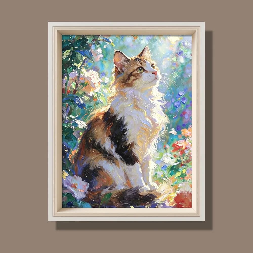 500/1000/1200/2000PCS Puzzles for Adults Beautiful Three Flower Cat,Jigsaw Puzzles Brain Challenge Game Gift Home Decor