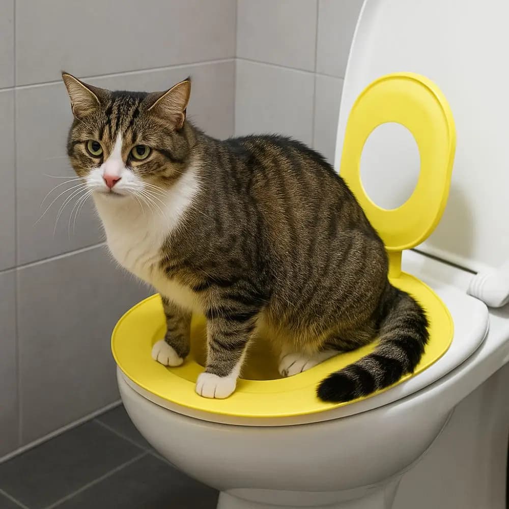 Lettiera per Gatti Riutilizzabile e Smontabile in Plastica con Ventosa, Stabile, per l'Igiene e l'Addestramento degli Animali Domestici