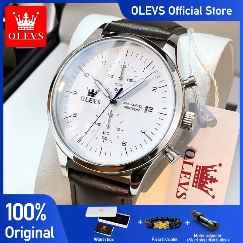 OLEVS Original Men's Watch Top Brand Chronograph Quartz Watch For Men Waterproof Date Luminous Men's Watch Casual Luxury