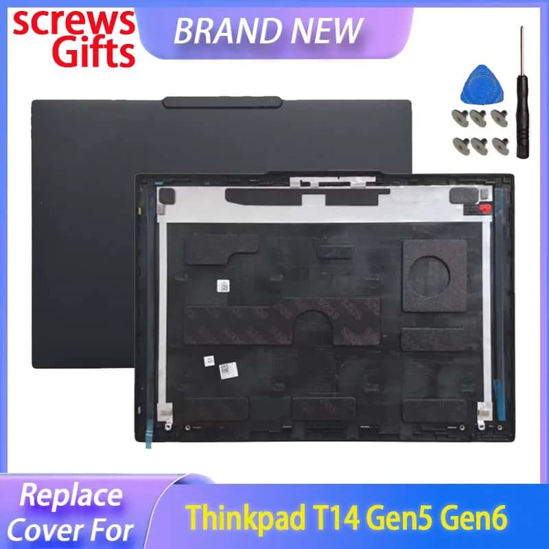 New LCD Back Cover For Thinkpad T14 Gen5 Gen6 Laptop Rear Lid Top Back Cover Case Plastic Black 5CB1M21614