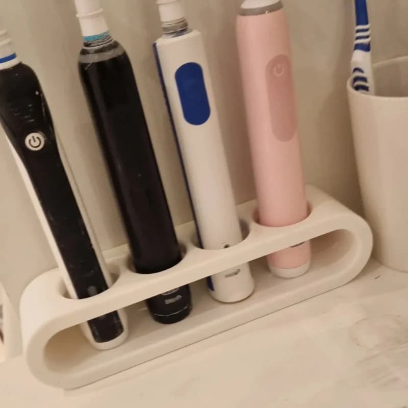 Organizzatore porta spazzolini elettrici da bagno per 4 spazzolini, pratico strumento di stoccaggio per mantenere l'ordine e la pulizia dello spazio