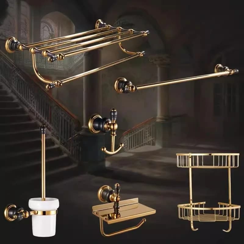 Portasciugamani in ottone e giada, mensola da bagno dorata, portasapone, portasciugamani, porta asciugamani, porta carta, porta scopino, accessori per il bagno