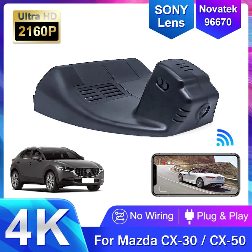 Auto DVR for Mazda CX-30 CX-50 CX30 CX50 EV 2023 2022 2021 2020 Plug and Play 4K Dash Cam Video Recorder DashCam