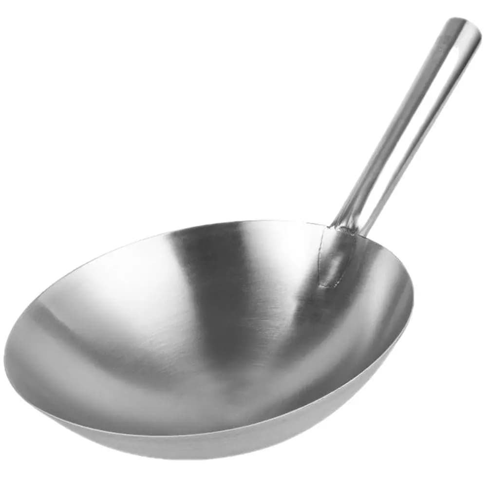 Stainless Steel Wok pan Resistant, Multi-purpose for Frying, Jumping in Padella, Cooking in Steam, with Robusto Handle for Gas, Electric and Induction