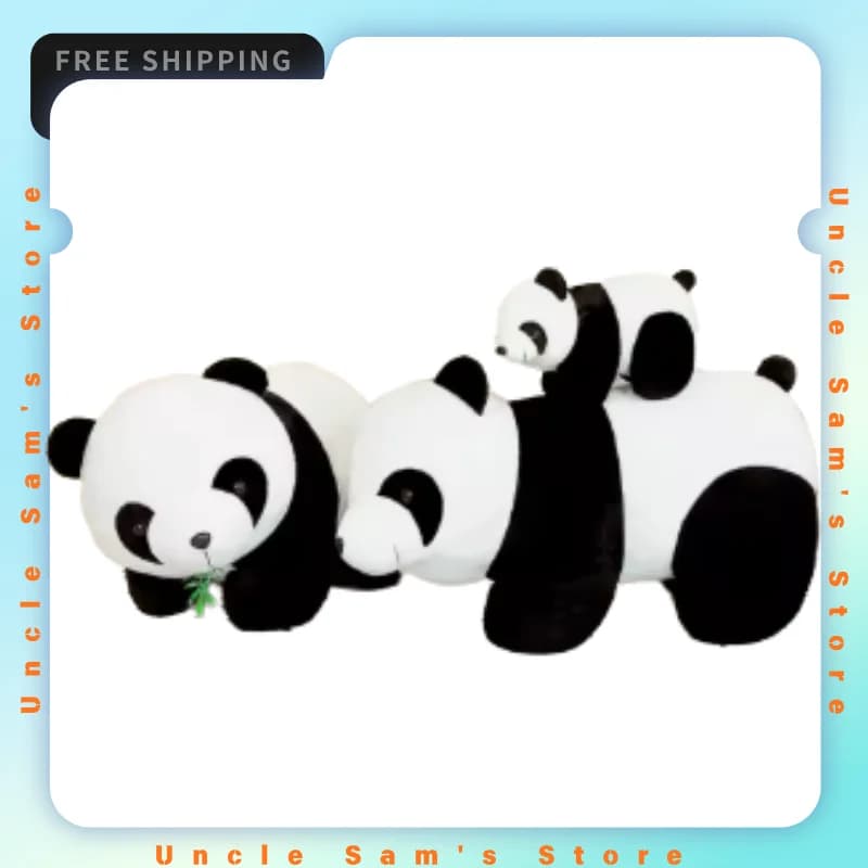 Giant Panda Plush Doll Simulated Panda Stuffed Toy Soft Panda Throw Pillow Soothing Animal Doll, Kids Plush Birthday Gift Cotton
