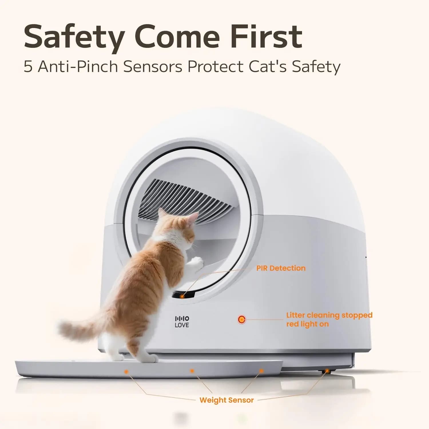 Lettiera Automatica Autopulente, 60L, Senza Contatto, Anti-Pizzicamento, Deodorante e Sacchetti per Gatti Multipli, Grigio, Personalizzabile
