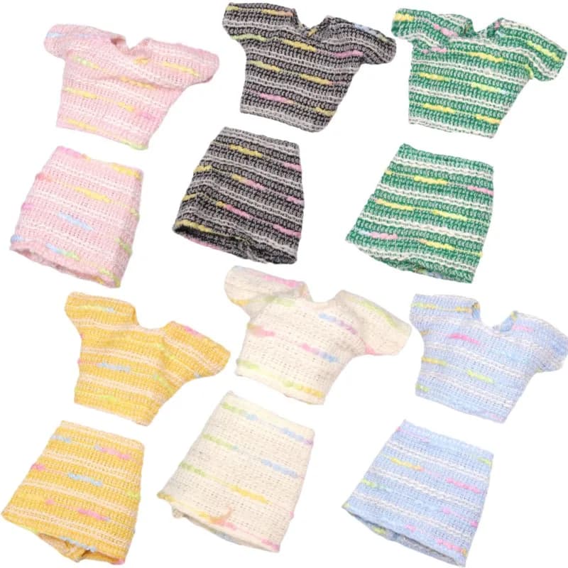 30cm Doll Clothes Fashion Daily Wear Short Sleeve Tops Bustier Dresses Dress-up Clothing For 1/6 FR Supermodel Doll Accessories