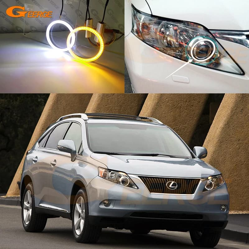Kit Anelli Luminosi LED Ultra Brillanti con Funzione Switchback per Luci Diurne e Indicatori di Direzione per Lexus RX RX450h RX350 RX270 2009 2010 2011 2012
