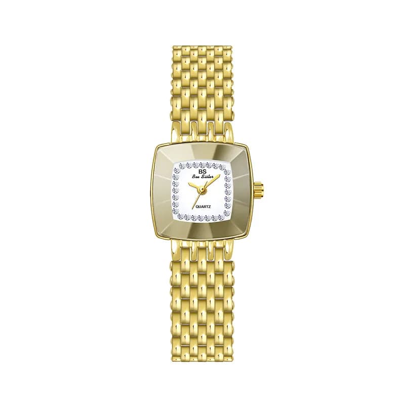 BS Women Watches Bracelets Light Luxury Brands Niche Temperament Waterproof Female Stainless Steel Metal Chain Watches